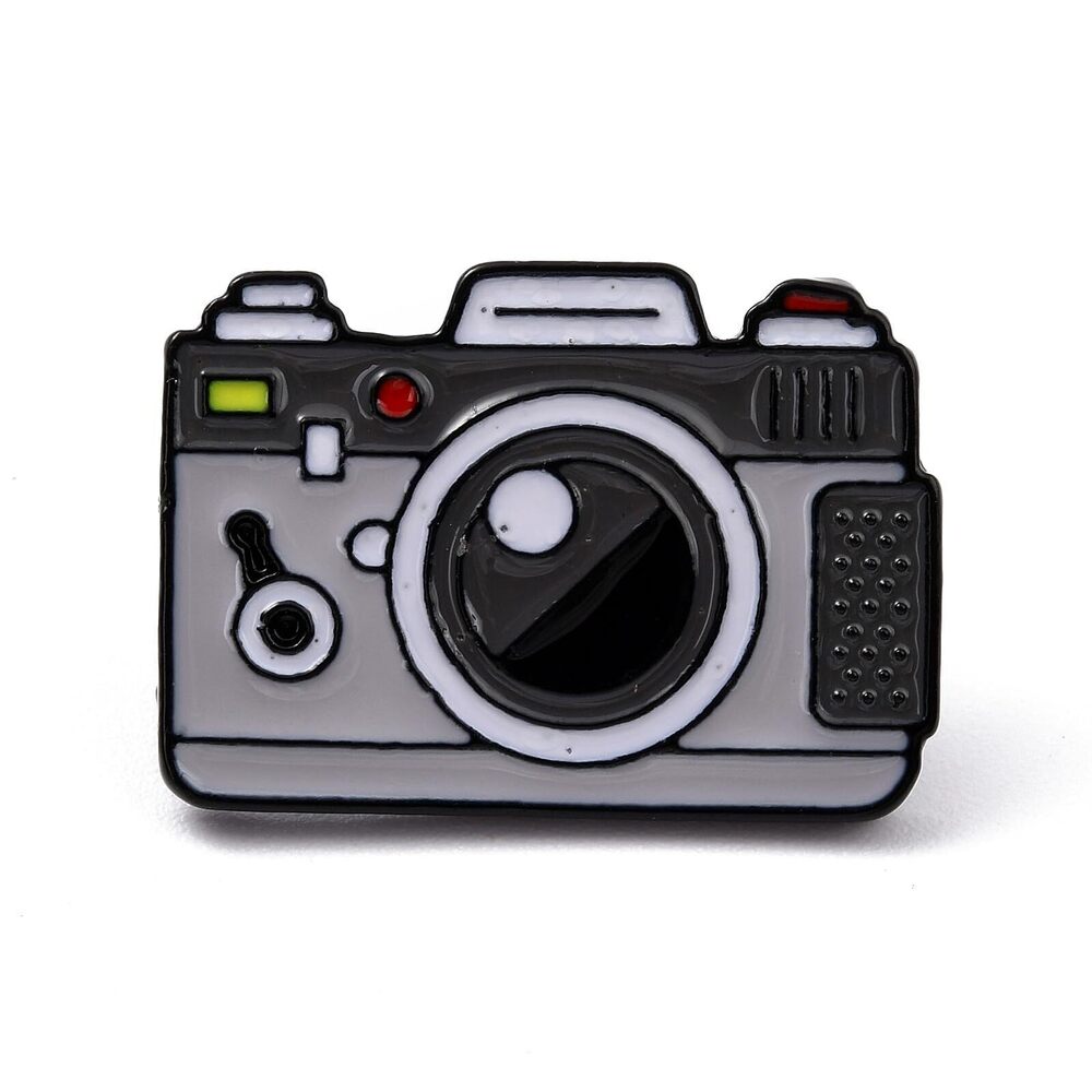 3212 5 pcs Retro Camera Enamel Alloy Brooches Cartoon Photo Machine Badge